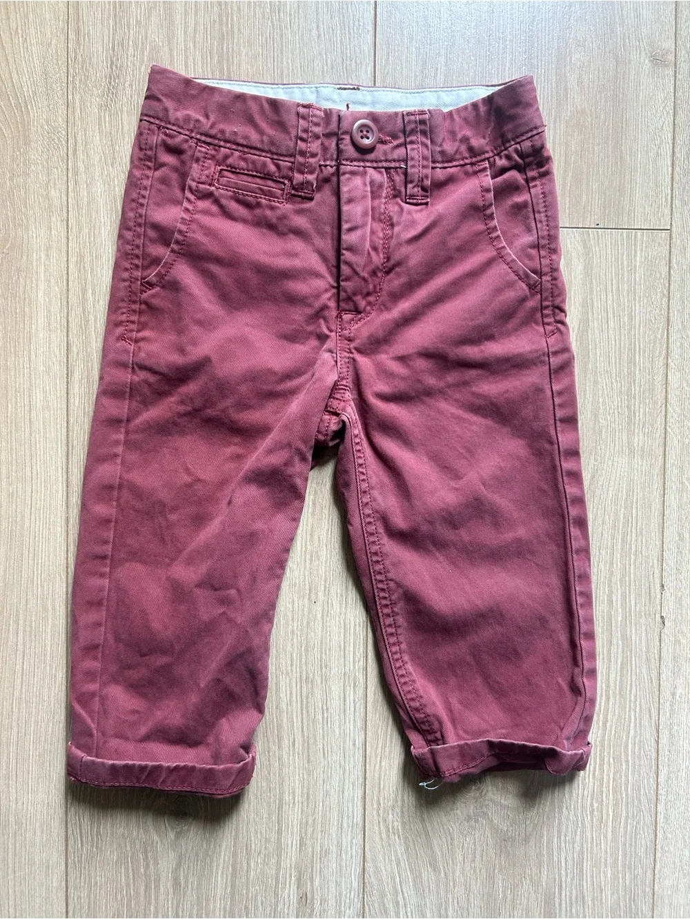 Kids Roll-Cuff Chino Pants - Dusty Rose